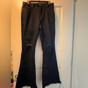 Black flare jeans